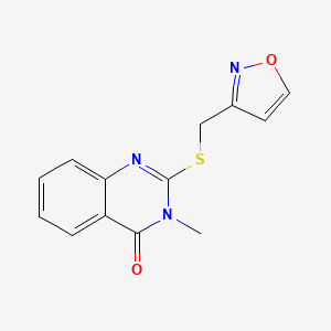 molecular formula C13H11N3O2S B5525802 2-[(3-异恶唑基甲基)硫代]-3-甲基-4(3H)-喹唑啉酮 