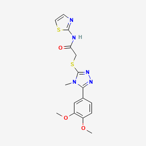 molecular formula C16H17N5O3S2 B5525807 2-{[5-(3,4-dimethoxyphenyl)-4-methyl-4H-1,2,4-triazol-3-yl]thio}-N-1,3-thiazol-2-ylacetamide 