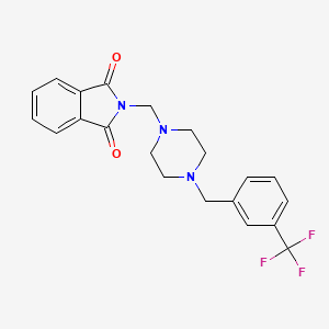 molecular formula C21H20F3N3O2 B5525845 2-({4-[3-(trifluoromethyl)benzyl]-1-piperazinyl}methyl)-1H-isoindole-1,3(2H)-dione 