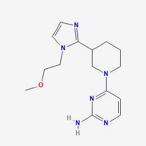molecular formula C15H22N6O B5525850 4-{3-[1-(2-methoxyethyl)-1H-imidazol-2-yl]-1-piperidinyl}-2-pyrimidinamine 