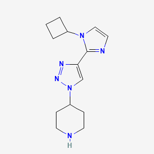 molecular formula C14H20N6 B5525855 4-[4-(1-cyclobutyl-1H-imidazol-2-yl)-1H-1,2,3-triazol-1-yl]piperidine hydrochloride 