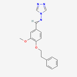 molecular formula C18H18N4O2 B5525881 N-[3-甲氧基-4-(2-苯乙氧基)亚苄基]-4H-1,2,4-三唑-4-胺 