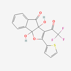 molecular formula C17H9F3O5S B5525904 3a,8b-dihydroxy-2-(2-thienyl)-3-(trifluoroacetyl)-3a,8b-dihydro-4H-indeno[1,2-b]furan-4-one 