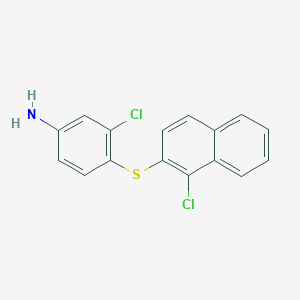 molecular formula C16H11Cl2NS B5525935 3-氯-4-[(1-氯-2-萘基)硫代]苯胺 