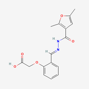 molecular formula C16H16N2O5 B5525948 {2-[2-(2,5-dimethyl-3-furoyl)carbonohydrazonoyl]phenoxy}acetic acid 
