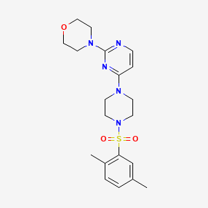 molecular formula C20H27N5O3S B5525961 4-(4-{4-[(2,5-dimethylphenyl)sulfonyl]-1-piperazinyl}-2-pyrimidinyl)morpholine 
