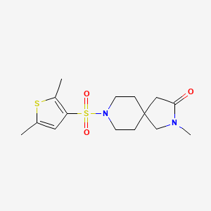 molecular formula C15H22N2O3S2 B5525966 8-[(2,5-dimethyl-3-thienyl)sulfonyl]-2-methyl-2,8-diazaspiro[4.5]decan-3-one 