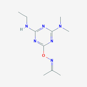 molecular formula C10H18N6O B5525974 acetone O-[4-(dimethylamino)-6-(ethylamino)-1,3,5-triazin-2-yl]oxime 