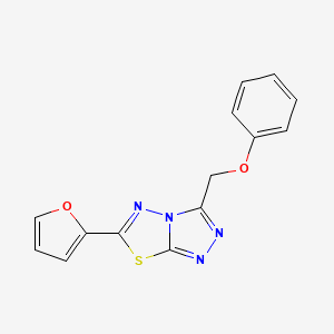 molecular formula C14H10N4O2S B5525987 6-(2-furyl)-3-(phenoxymethyl)[1,2,4]triazolo[3,4-b][1,3,4]thiadiazole 