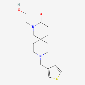 molecular formula C16H24N2O2S B5526001 2-(2-hydroxyethyl)-9-(3-thienylmethyl)-2,9-diazaspiro[5.5]undecan-3-one 