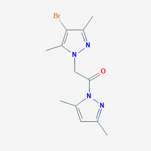 molecular formula C12H15BrN4O B5526005 4-bromo-1-[2-(3,5-dimethyl-1H-pyrazol-1-yl)-2-oxoethyl]-3,5-dimethyl-1H-pyrazole 