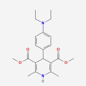 molecular formula C21H28N2O4 B5526009 4-[4-(二乙氨基)苯基]-2,6-二甲基-1,4-二氢-3,5-吡啶二甲酸二甲酯 