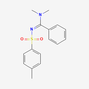 molecular formula C16H18N2O2S B5526044 N,N-dimethyl-N'-[(4-methylphenyl)sulfonyl]benzenecarboximidamide 