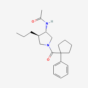 molecular formula C21H30N2O2 B5526069 N-{(3S*,4R*)-1-[(1-phenylcyclopentyl)carbonyl]-4-propyl-3-pyrrolidinyl}acetamide 