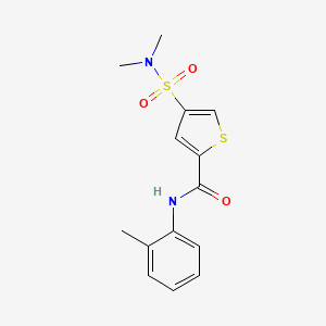 molecular formula C14H16N2O3S2 B5526073 4-[(dimethylamino)sulfonyl]-N-(2-methylphenyl)-2-thiophenecarboxamide 