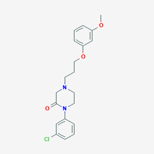 molecular formula C20H23ClN2O3 B5526081 1-(3-氯苯基)-4-[3-(3-甲氧基苯氧基)丙基]-2-哌嗪酮 