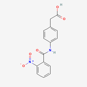 molecular formula C15H12N2O5 B5526090 {4-[(2-硝基苯甲酰)氨基]苯基}乙酸 