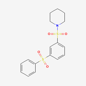 molecular formula C17H19NO4S2 B5526107 1-{[3-(phenylsulfonyl)phenyl]sulfonyl}piperidine 