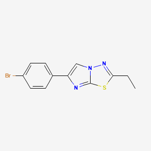 molecular formula C12H10BrN3S B5526113 6-(4-bromophenyl)-2-ethylimidazo[2,1-b][1,3,4]thiadiazole 