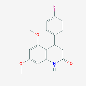 molecular formula C17H16FNO3 B5526114 4-(4-fluorophenyl)-5,7-dimethoxy-3,4-dihydro-2(1H)-quinolinone 