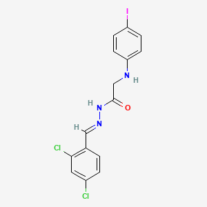 molecular formula C15H12Cl2IN3O B5526130 N'-(2,4-dichlorobenzylidene)-2-[(4-iodophenyl)amino]acetohydrazide 