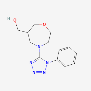 molecular formula C13H17N5O2 B5526133 [4-(1-phenyl-1H-tetrazol-5-yl)-1,4-oxazepan-6-yl]methanol 