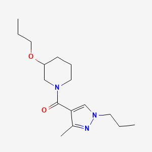 molecular formula C16H27N3O2 B5526137 1-[(3-methyl-1-propyl-1H-pyrazol-4-yl)carbonyl]-3-propoxypiperidine 