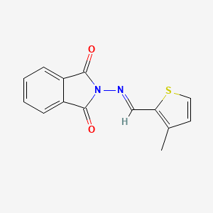 molecular formula C14H10N2O2S B5526142 2-{[(3-methyl-2-thienyl)methylene]amino}-1H-isoindole-1,3(2H)-dione 