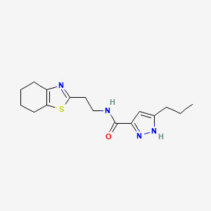 molecular formula C16H22N4OS B5526149 3-propyl-N-[2-(4,5,6,7-tetrahydro-1,3-benzothiazol-2-yl)ethyl]-1H-pyrazole-5-carboxamide 