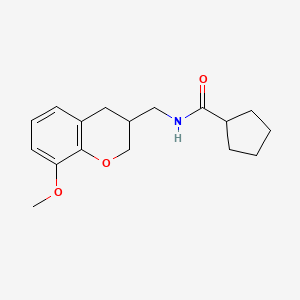 N-[(8-methoxy-3,4-dihydro-2H-chromen-3-yl)methyl]cyclopentanecarboxamide