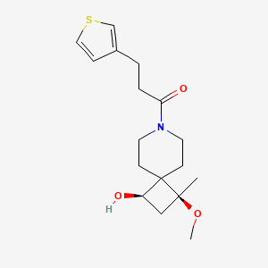 molecular formula C17H25NO3S B5526196 (1R*,3S*)-3-methoxy-3-methyl-7-[3-(3-thienyl)propanoyl]-7-azaspiro[3.5]nonan-1-ol 