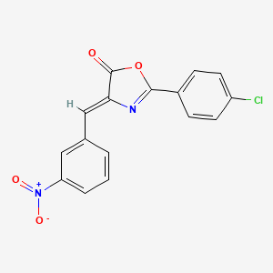 molecular formula C16H9ClN2O4 B5526221 2-(4-氯苯基)-4-(3-硝基苯亚甲基)-1,3-噁唑-5(4H)-酮 CAS No. 40547-10-2