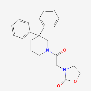 molecular formula C22H24N2O3 B5526228 3-[2-(3,3-diphenylpiperidin-1-yl)-2-oxoethyl]-1,3-oxazolidin-2-one 
