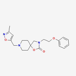 molecular formula C20H25N3O4 B5526229 8-[(3-methylisoxazol-5-yl)methyl]-3-(2-phenoxyethyl)-1-oxa-3,8-diazaspiro[4.5]decan-2-one 
