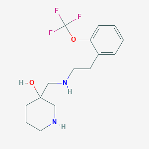 molecular formula C15H21F3N2O2 B5526252 3-[({2-[2-(trifluoromethoxy)phenyl]ethyl}amino)methyl]-3-piperidinol dihydrochloride 
