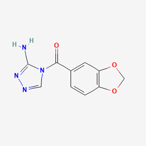 molecular formula C10H8N4O3 B5526265 4-(1,3-benzodioxol-5-ylcarbonyl)-4H-1,2,4-triazol-3-amine 