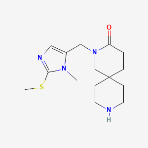 molecular formula C15H24N4OS B5526266 2-{[1-methyl-2-(methylthio)-1H-imidazol-5-yl]methyl}-2,9-diazaspiro[5.5]undecan-3-one dihydrochloride 