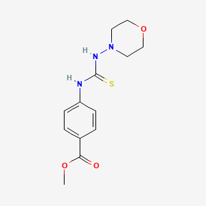 molecular formula C13H17N3O3S B5526300 methyl 4-{[(4-morpholinylamino)carbonothioyl]amino}benzoate 