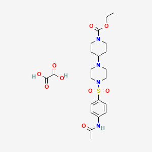 molecular formula C22H32N4O9S B5526307 ethyl 4-(4-{[4-(acetylamino)phenyl]sulfonyl}-1-piperazinyl)-1-piperidinecarboxylate oxalate 