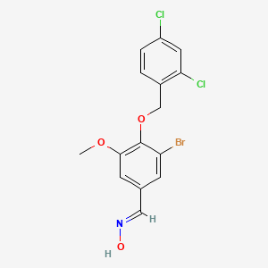 molecular formula C15H12BrCl2NO3 B5526349 3-bromo-4-[(2,4-dichlorobenzyl)oxy]-5-methoxybenzaldehyde oxime 