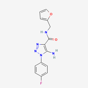 molecular formula C14H12FN5O2 B5526357 5-氨基-1-(4-氟苯基)-N-(2-呋喃甲基)-1H-1,2,3-三唑-4-甲酰胺 