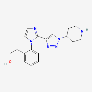 molecular formula C18H22N6O B5526366 2-(2-{2-[1-(4-piperidinyl)-1H-1,2,3-triazol-4-yl]-1H-imidazol-1-yl}phenyl)ethanol hydrochloride 