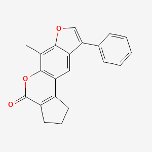 molecular formula C21H16O3 B5526380 6-methyl-9-phenyl-2,3-dihydrocyclopenta[c]furo[3,2-g]chromen-4(1H)-one 