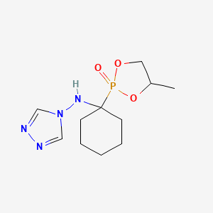 molecular formula C11H19N4O3P B5526381 N-[1-(4-methyl-2-oxido-1,3,2-dioxaphospholan-2-yl)cyclohexyl]-4H-1,2,4-triazol-4-amine 