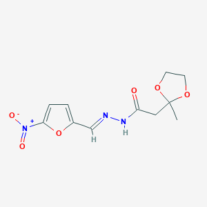 molecular formula C11H13N3O6 B5526401 2-(2-甲基-1,3-二氧戊环-2-基)-N'-[(5-硝基-2-呋喃基)亚甲基]乙酰肼 
