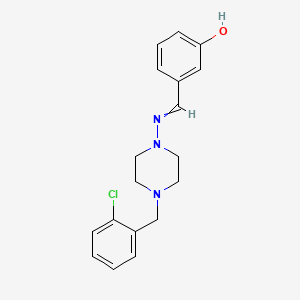 molecular formula C18H20ClN3O B5526404 3-({[4-(2-chlorobenzyl)-1-piperazinyl]imino}methyl)phenol 