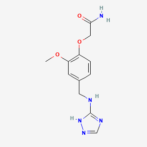molecular formula C12H15N5O3 B5526433 2-{2-methoxy-4-[(1H-1,2,4-triazol-3-ylamino)methyl]phenoxy}acetamide 