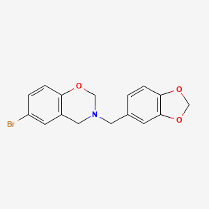 molecular formula C16H14BrNO3 B5526439 3-(1,3-benzodioxol-5-ylmethyl)-6-bromo-3,4-dihydro-2H-1,3-benzoxazine 