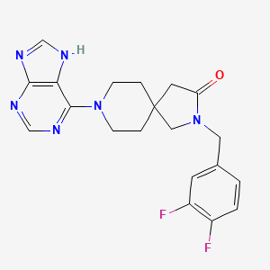 molecular formula C20H20F2N6O B5526440 2-(3,4-difluorobenzyl)-8-(9H-purin-6-yl)-2,8-diazaspiro[4.5]decan-3-one 