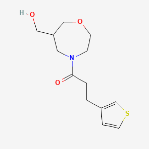 molecular formula C13H19NO3S B5526462 {4-[3-(3-thienyl)propanoyl]-1,4-oxazepan-6-yl}methanol 